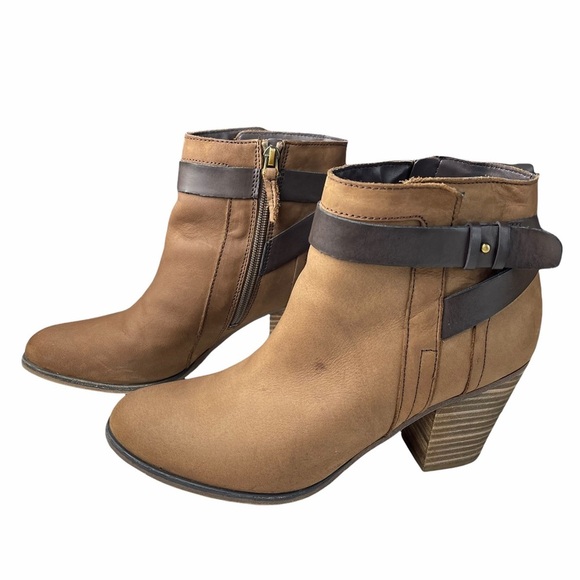 Franco Sarto Dotty Brown Ankle Boots 9M - Picture 2 of 9